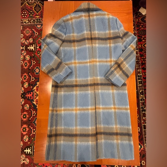 Ann Taylor Blue Plaid Double-Breasted Women's Coat, size medium - Picture 14 of 14